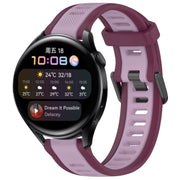 For Huawei Watch 3 22mm Two Color Textured Silicone Watch Band(Purple)