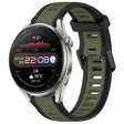 For Huawei Watch 3 Pro 22mm Two Color Textured Silicone Watch Band(Green+Black) - Watch Bands by PMC TechLife | Online Shopping South Africa | PMC TechLife