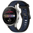 For Huawei Watch 3 Pro 22mm Two Color Textured Silicone Watch Band(Midnight Blue+Black) - Watch Bands by PMC TechLife | Online Shopping South Africa | PMC TechLife