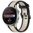 For Huawei Watch 3 Pro 22mm Two Color Textured Silicone Watch Band(Starlight + Black) - Watch Bands by PMC TechLife | Online Shopping South Africa | PMC TechLife