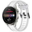 For Huawei Watch 3 Pro 22mm Two Color Textured Silicone Watch Band(White+Grey) - Watch Bands by PMC TechLife | Online Shopping South Africa | PMC TechLife