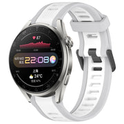 For Huawei Watch 3 Pro 22mm Two Color Textured Silicone Watch Band(White+Grey)