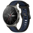For Huawei GT2 Pro 22mm Two Color Textured Silicone Watch Band(Midnight Blue+Black) - Watch Bands by PMC TechLife | Online Shopping South Africa | PMC TechLife