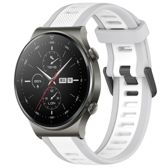 For Huawei GT2 Pro 22mm Two Color Textured Silicone Watch Band(White+Grey)