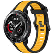 For Honor Watch GS Pro 22mm Two Color Textured Silicone Watch Band(Yellow+Black) - free shipping - PMC TechLife - Order now!