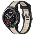 For Honor Watch GS Pro 22mm Two Color Textured Silicone Watch Band(Starlight + Black) - Watch Bands by PMC TechLife | Online Shopping South Africa | PMC TechLife