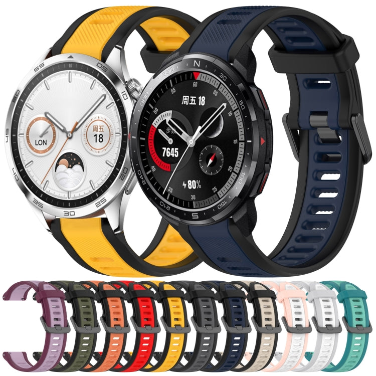 For Huawei GT2 Pro 22mm Two Color Textured Silicone Watch Band(White+Grey)