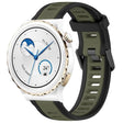 For Huawei Watch GT3 Pro 43mm 20mm Two Color Textured Silicone Watch Band(Green+Black) - Watch Bands by PMC TechLife | Online Shopping South Africa | PMC TechLife