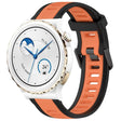 For Huawei Watch GT3 Pro 43mm 20mm Two Color Textured Silicone Watch Band(Orange+Black) - Watch Bands by PMC TechLife | Online Shopping South Africa | PMC TechLife