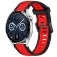 For Huawei Watch GT3 42mm 20mm Two Color Textured Silicone Watch Band(Red+Black) - Watch Bands by PMC TechLife | Online Shopping South Africa | PMC TechLife