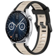 For Huawei Watch GT3 42mm 20mm Two Color Textured Silicone Watch Band(Starlight + Black) - Watch Bands by PMC TechLife | Online Shopping South Africa | PMC TechLife