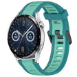 For Huawei Watch GT3 42mm 20mm Two Color Textured Silicone Watch Band(Teal) - Watch Bands by PMC TechLife | Online Shopping South Africa | PMC TechLife