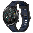 For Honor MagicWatch2 42mm 20mm Two Color Textured Silicone Watch Band(Midnight Blue+Black) - Watch Bands by PMC TechLife | Online Shopping South Africa | PMC TechLife