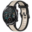 For Honor MagicWatch2 42mm 20mm Two Color Textured Silicone Watch Band(Starlight + Black) - Watch Bands by PMC TechLife | Online Shopping South Africa | PMC TechLife