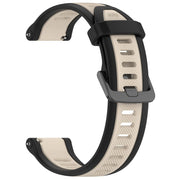 For Amazfit Active 20mm Two-Color Textured Silicone Watch Band(Starlight + Black)