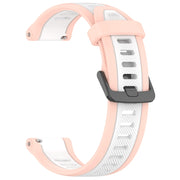 For Amazfit Active 20mm Two-Color Textured Silicone Watch Band(White+Pink)