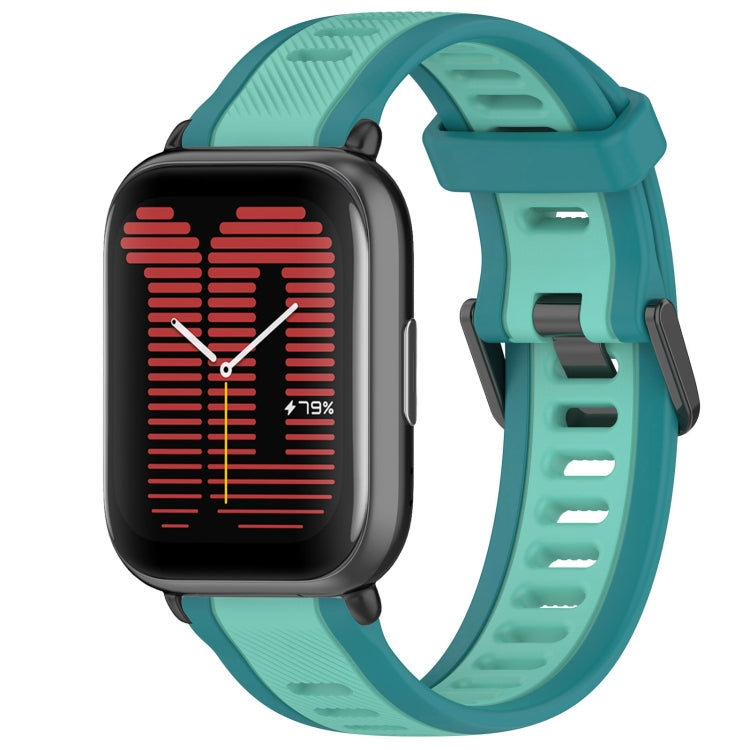 For Amazfit Active 20mm Two-Color Textured Silicone Watch Band(Water Duck)