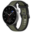 For Amazfit GTR Mini 20mm Two-Color Textured Silicone Watch Band(Green+Black) - Watch Bands by PMC TechLife | Online Shopping South Africa | PMC TechLife
