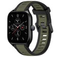 For Amazfit GTS 4 20mm Two-Color Textured Silicone Watch Band(Green+Black) - Watch Bands by PMC TechLife | Online Shopping South Africa | PMC TechLife
