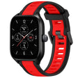For Amazfit GTS 4 20mm Two-Color Textured Silicone Watch Band(Red+Black) - Watch Bands by PMC TechLife | Online Shopping South Africa | PMC TechLife