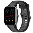For Amazfit GTS 4 Mini 20mm Two-Color Textured Silicone Watch Band(Grey+Black) - Watch Bands by PMC TechLife | Online Shopping South Africa | PMC TechLife