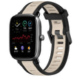 For Amazfit GTS 4 Mini 20mm Two-Color Textured Silicone Watch Band(Starlight + Black) - Watch Bands by PMC TechLife | Online Shopping South Africa | PMC TechLife