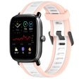 For Amazfit GTS 4 Mini 20mm Two-Color Textured Silicone Watch Band(White+Pink) - Watch Bands by PMC TechLife | Online Shopping South Africa | PMC TechLife