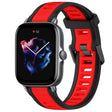 For Amazfit GTS 3 20mm Two-Color Textured Silicone Watch Band(Red+Black) - Watch Bands by PMC TechLife | Online Shopping South Africa | PMC TechLife