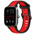 For Amazfit GTS 2 Mini 20mm Two-Color Textured Silicone Watch Band(Red+Black) - Watch Bands by PMC TechLife | Online Shopping South Africa | PMC TechLife