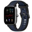 For Amazfit GTS 2 Mini 20mm Two-Color Textured Silicone Watch Band(Midnight Blue+Black) - Watch Bands by PMC TechLife | Online Shopping South Africa | PMC TechLife