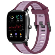 For Amazfit GTS 2 Mini 20mm Two-Color Textured Silicone Watch Band(Purple)