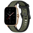 For Amazfit GTS 2 20mm Two-Color Textured Silicone Watch Band(Green+Black) - Watch Bands by PMC TechLife | Online Shopping South Africa | PMC TechLife