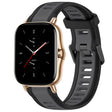 For Amazfit GTS 2 20mm Two-Color Textured Silicone Watch Band(Grey+Black) - Watch Bands by PMC TechLife | Online Shopping South Africa | PMC TechLife