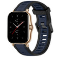 For Amazfit GTS 2 20mm Two-Color Textured Silicone Watch Band(Midnight Blue+Black) - Watch Bands by PMC TechLife | Online Shopping South Africa | PMC TechLife