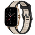 For Amazfit GTS 2 20mm Two-Color Textured Silicone Watch Band(Starlight + Black) - Watch Bands by PMC TechLife | Online Shopping South Africa | PMC TechLife