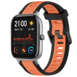 For Amazfit GTS 20mm Two-Color Textured Silicone Watch Band(Orange+Black) - Watch Bands by PMC TechLife | Online Shopping South Africa | PMC TechLife