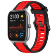 For Amazfit GTS 20mm Two-Color Textured Silicone Watch Band(Red+Black) - Watch Bands by PMC TechLife | Online Shopping South Africa | PMC TechLife