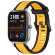 For Amazfit GTS 20mm Two-Color Textured Silicone Watch Band(Yellow+Black) - Watch Bands by PMC TechLife | Online Shopping South Africa | PMC TechLife