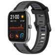 For Amazfit GTS 20mm Two-Color Textured Silicone Watch Band(Grey+Black) - Watch Bands by PMC TechLife | Online Shopping South Africa | PMC TechLife
