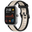 For Amazfit GTS 20mm Two-Color Textured Silicone Watch Band(Starlight + Black) - Watch Bands by PMC TechLife | Online Shopping South Africa | PMC TechLife