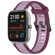For Amazfit GTS 20mm Two-Color Textured Silicone Watch Band(Purple) - Watch Bands by PMC TechLife | Online Shopping South Africa | PMC TechLife