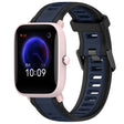 For Amazfit Pop Pro 20mm Two-Color Textured Silicone Watch Band(Midnight Blue+Black) - Watch Bands by PMC TechLife | Online Shopping South Africa | PMC TechLife