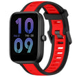 For Amazfit Bip 3 20mm Two-Color Textured Silicone Watch Band(Red+Black) - Watch Bands by PMC TechLife | Online Shopping South Africa | PMC TechLife