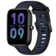 For Amazfit Bip 3 20mm Two-Color Textured Silicone Watch Band(Midnight Blue+Black) - Watch Bands by PMC TechLife | Online Shopping South Africa | PMC TechLife