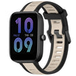For Amazfit Bip 3 20mm Two-Color Textured Silicone Watch Band(Starlight + Black) - Watch Bands by PMC TechLife | Online Shopping South Africa | PMC TechLife