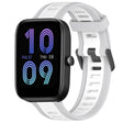 For Amazfit Bip 3 20mm Two-Color Textured Silicone Watch Band(White+Grey) - Watch Bands by PMC TechLife | Online Shopping South Africa | PMC TechLife