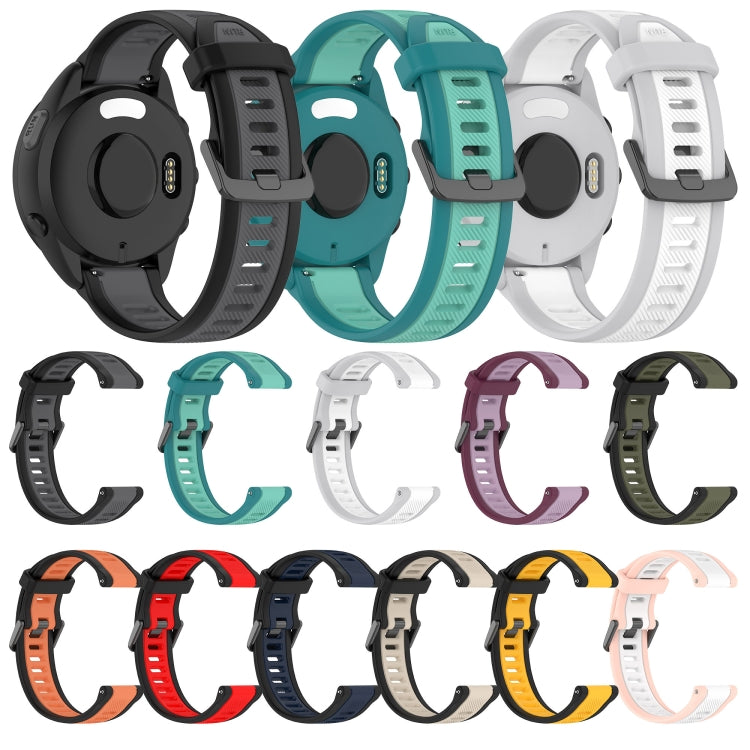 For Amazfit Active 20mm Two-Color Textured Silicone Watch Band(White+Pink)