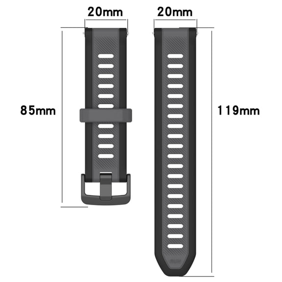 For Amazfit GTS 4 Mini 20mm Two-Color Textured Silicone Watch Band(Starlight + Black)