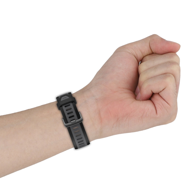 For Amazfit Active 20mm Two-Color Textured Silicone Watch Band(Orange+Black)