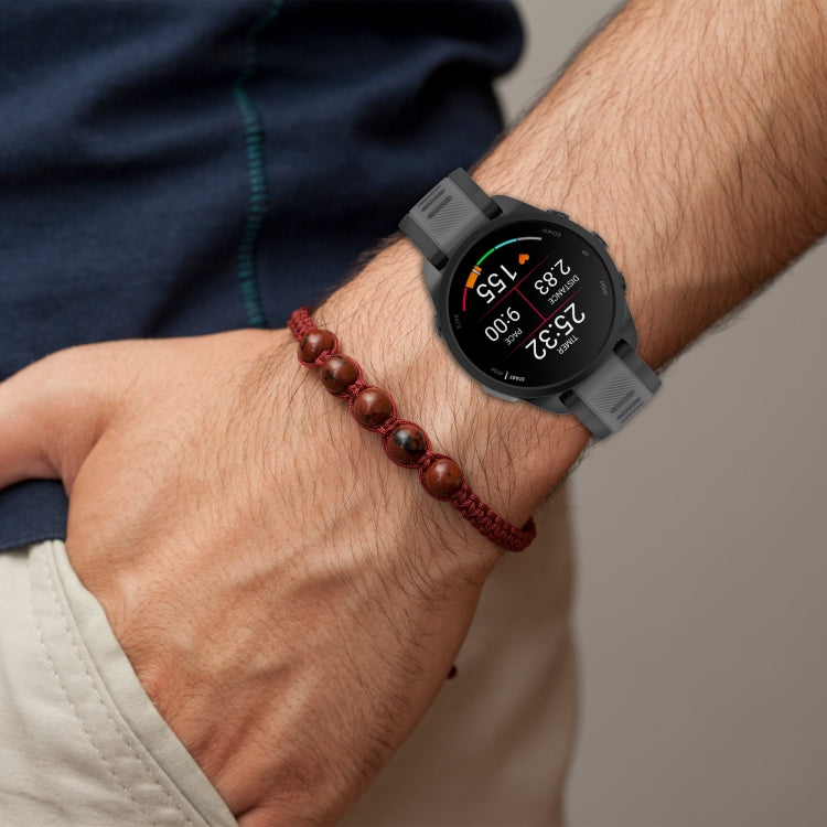 For Amazfit Active 20mm Two-Color Textured Silicone Watch Band(Grey+Black)